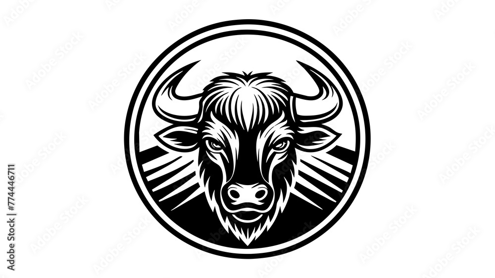 a--buffalo-icon-in-circle-logo vector illustration a--buffalo-icon-in-circle-logo vector illustration