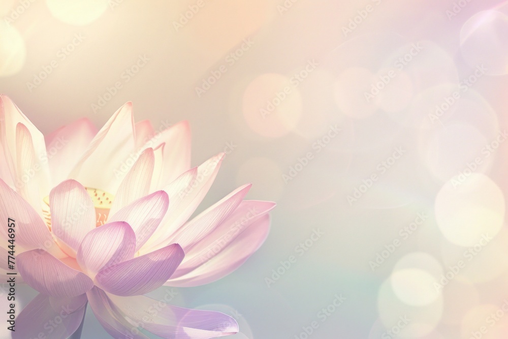 Soft pink lotus amidst glowing bokeh, ideal for wellness and spiritual themed visual content. Soft pink lotus amidst glowing bokeh, ideal for wellness and spiritual themed visual content.