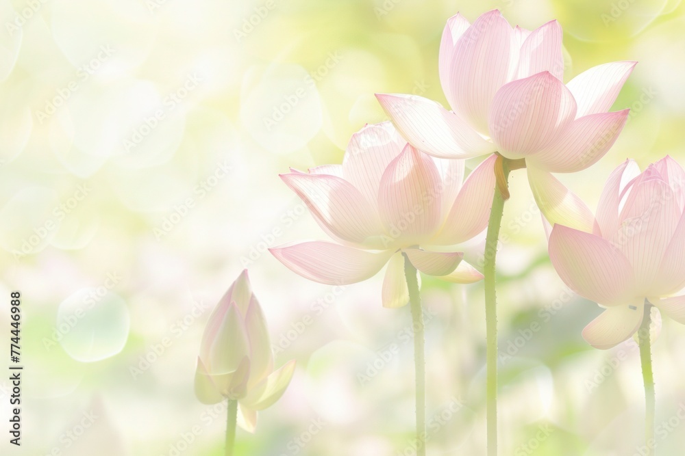Gentle lotus blossom in ethereal light, suitable for meditation and peaceful setting illustrations..Dreamy lotus flower with a soft glow, perfect for serene beauty and natural world themes. Gentle lotus blossom in ethereal light, suitable for meditation and peaceful setting illustrations..Dreamy lotus flower with a soft glow, perfect for serene beauty and natural world themes.