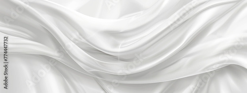 Luxurious Satin Fabric Overlay on Elegant Abstract White Background
