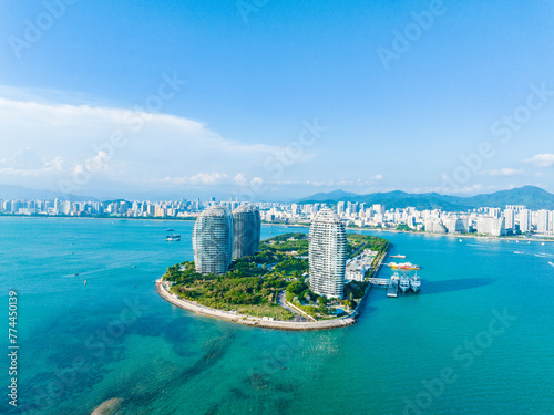 Sunny afternoon scenery of Phoenix Island, Sanya, Hainan, China photo