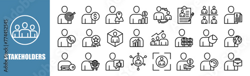 Stakeholders icon set for design elements