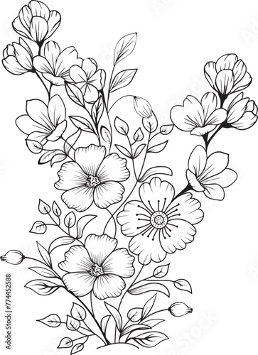 pattern with flowers sketch of a flower illustration of a flower bouquet of flowers flower in vase colouring page 
