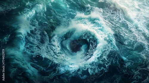 A tempestuous whirlpool texture, symbolizing a battle, with swirling waters and the clash of fate versus free will created with Generative AI Technology