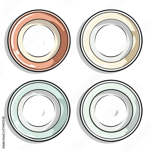 Artistic dishware array in muted tones.
