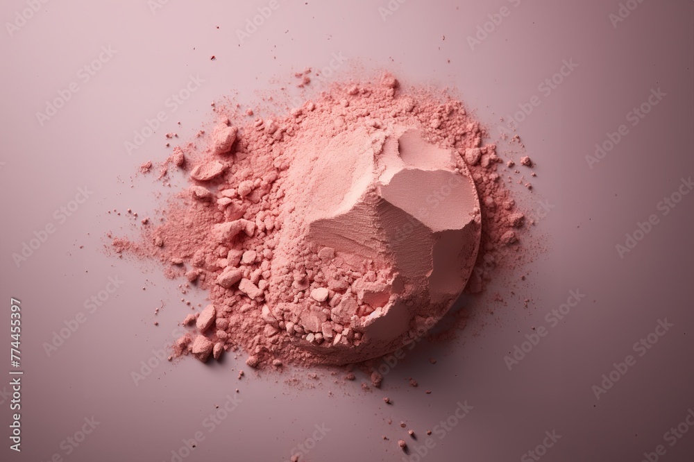 Fototapeta premium Close-Up View of a Crumbled Blush Swatch