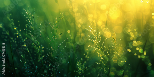 Vivid Blurred Grass Backdrop Nature's Sunny Delight