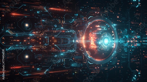 Techno Futuristic Background. Generative AI