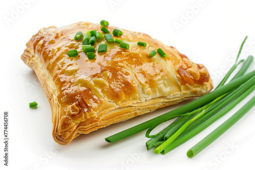 Chinese cuisine. Gourmet Green Onion Stuffed Pastry
