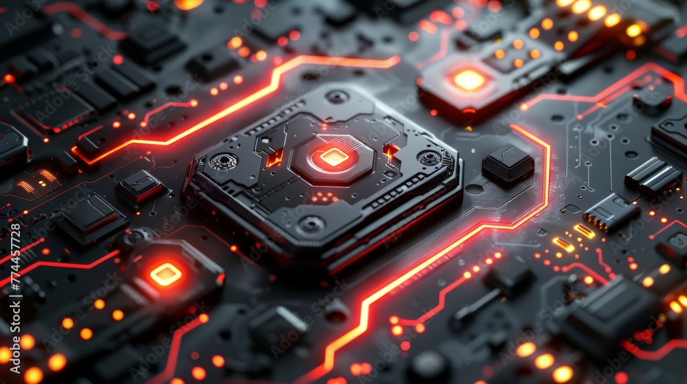 Techno Futuristic Background. Generative AI Techno Futuristic Background. Generative AI