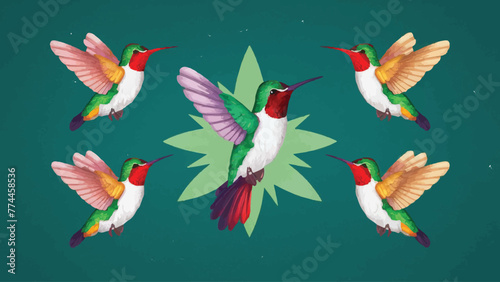 Collection of Bird Vectors on White Background photo