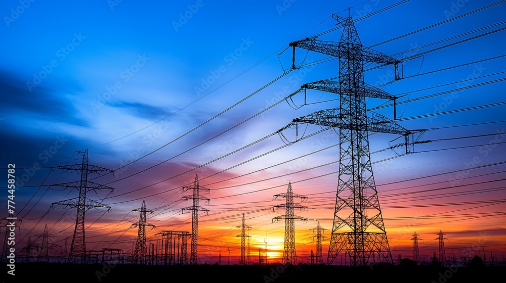 Silhouetted Power: Rural Electricity at Dusk