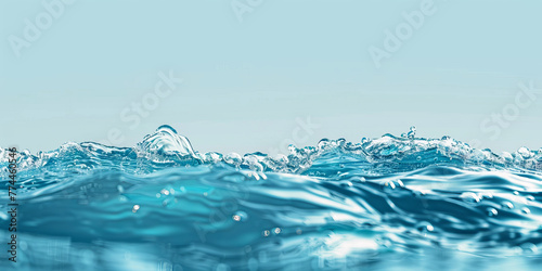 Tranquil Waterscape Harmony: Light Blue Background with Wave