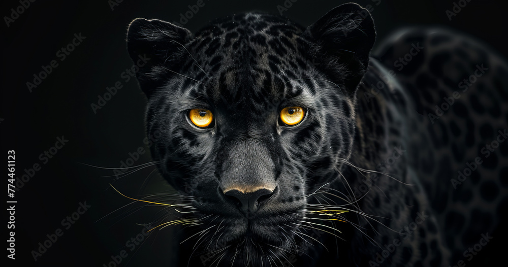 Intriguing Panther Stare Close-Up Microstock Wonders