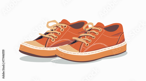 Illustration of pair of shoes on white flat cartoon