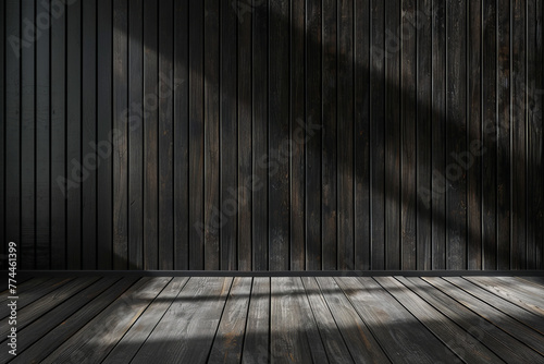 Black wooden wall with vertical planks creates urban chic
