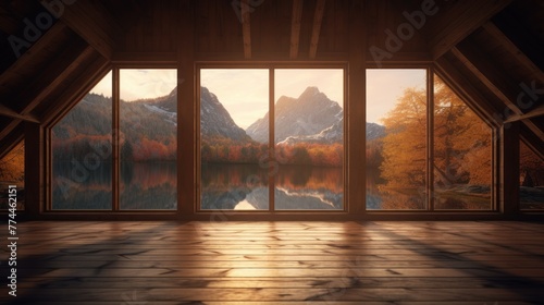 glass window sliding on white wall interior house photo