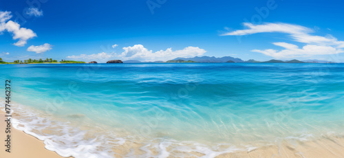 Vibrant Seascape: Tranquil Azure Horizon, Oceanic Panorama