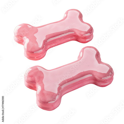 Two pink dog bone shaped soaps on a Transparent Background © TheWaterMeloonProjec