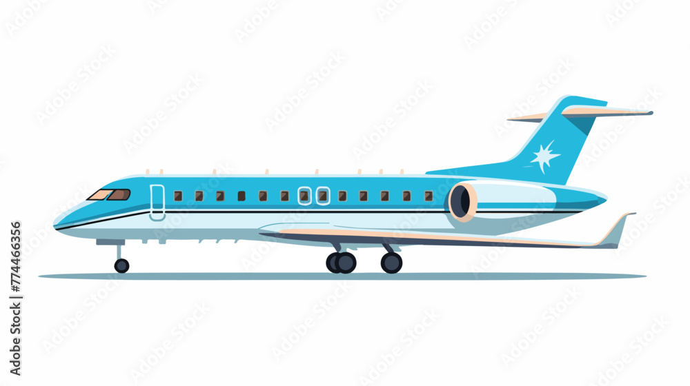 Jet airplane aircraft sideview isolated vector illu