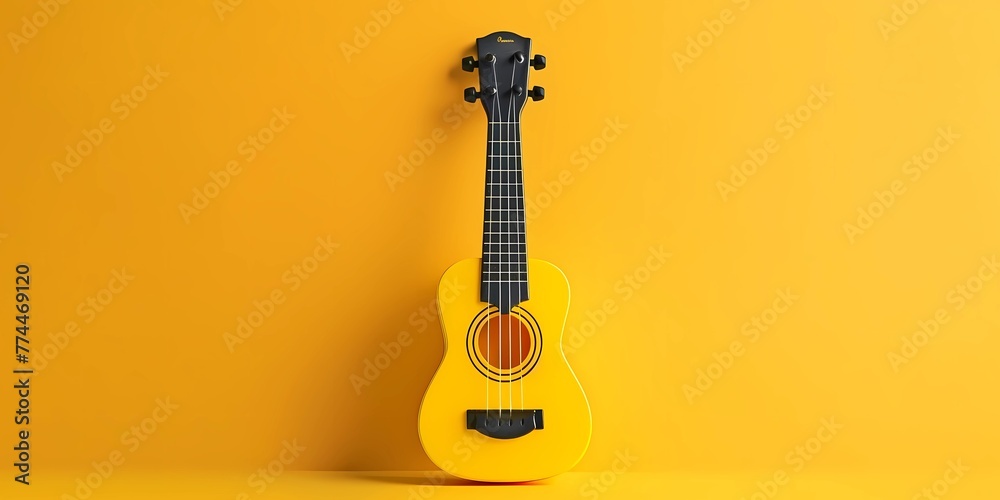 stock image of a guitar on a simple isolated background, and an image - obrazy, fototapety, plakaty 