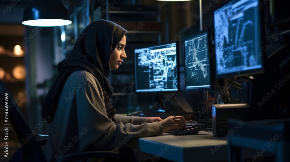 Focused Work in a Tech-Infused Office Ai generated Focused Work in a Tech-Infused Office Ai generated