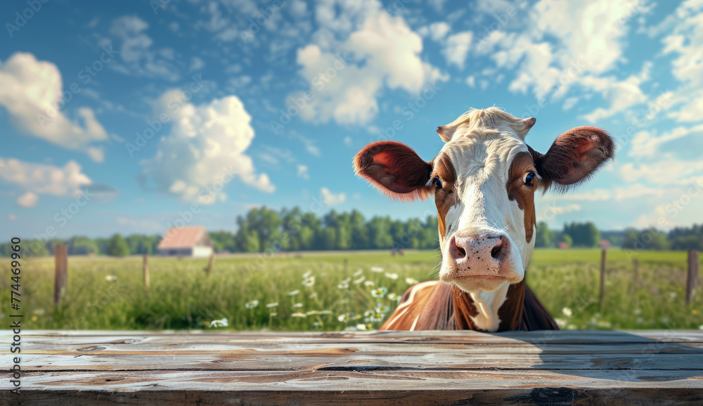 Charming Farm Cow Illustration Perfect for Microstock Image