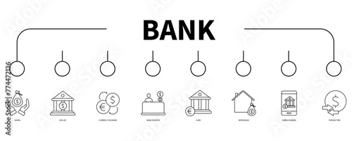 Bank banner web icon vector illustration concept