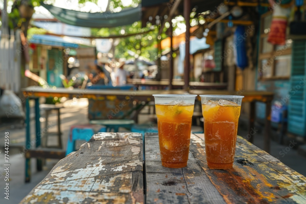 iced lemon tea. Vietnam kumquat drink. Asia iced lemon tea. Vietnam kumquat drink. Asia