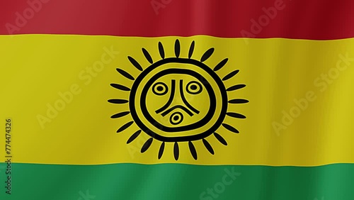 Jatibonicu Taino Tribal Nation Waving Flag. Realistic Flag Animation.
