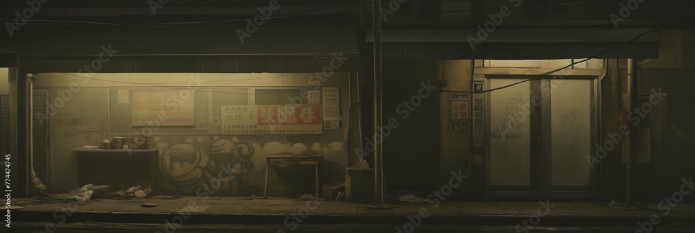 Dark, foggy, desolate city Dark, foggy, desolate city