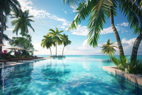 pool in tropical resort © Michal Kaniorski