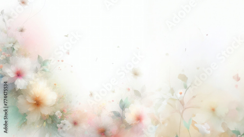 Floral background with romantic flowers, Mother's day background with copy space