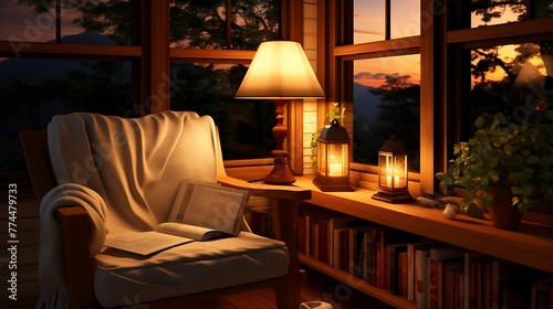 Inviting Serenity: A Captivating Portrait of a Cozy Reading Nook, Adorned with a Luxurious Large Couch, Beckoning Comfort and Tranquility © Being Imaginative