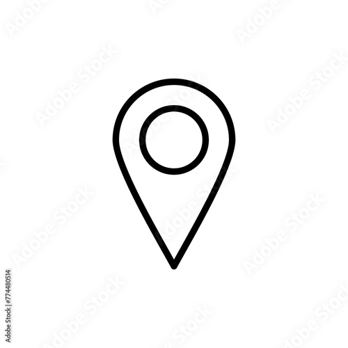 Pin icon vector isolated on white background. Location icon. Map pointer icon. Point. Locator. Address