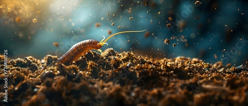 The Title: A Compost Worm's Role in Soil Enrichment. Concept Soil Enrichment, Compost Worms, Gardening Benefits, Eco-Friendly Practices, Organic Soil Amendments