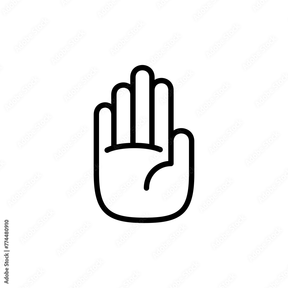 Hand icon vector isolated on white background. Hand gesture. hand stop Hand icon vector isolated on white background. Hand gesture. hand stop