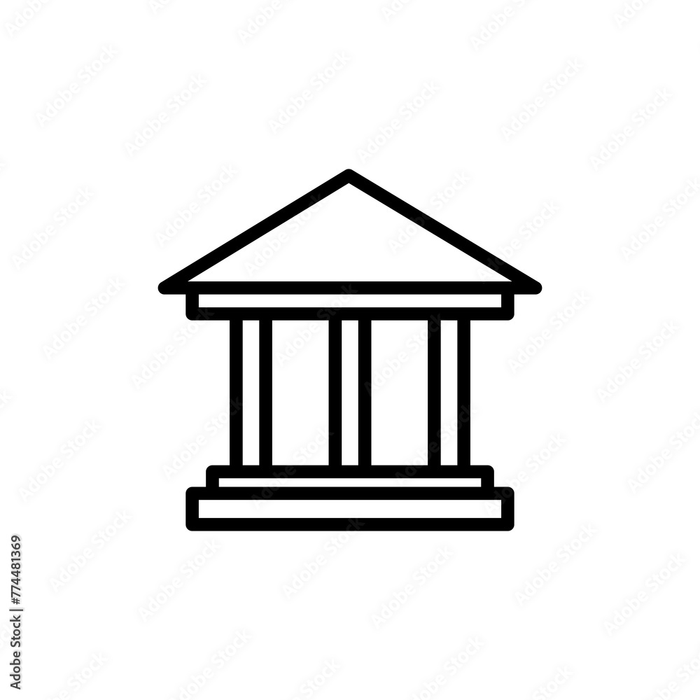 Bank icon vector isolated on white background. bank vector icon, museum, university Bank icon vector isolated on white background. bank vector icon, museum, university