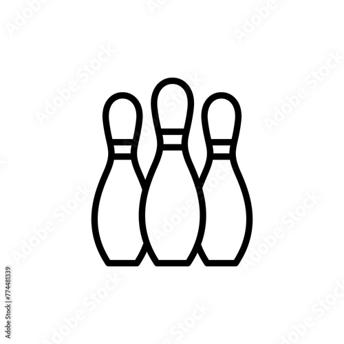 Bowling game Pin Icon vector isolated on white background. Bowling icon, ball and pin