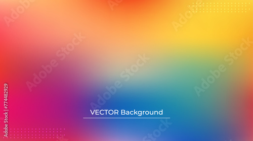Smooth and blurry colorful gradient mesh background. Modern bright rainbow colors. Easy editable soft colored vector banner template. Premium quality photo