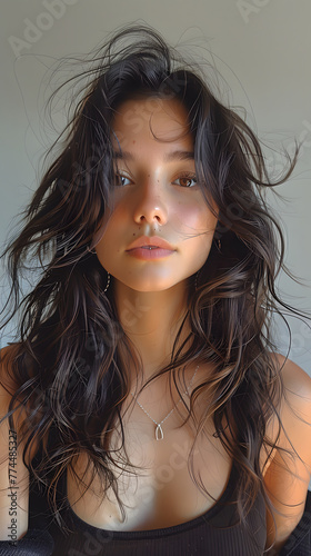 very pretty 19 year old woman with long black hair