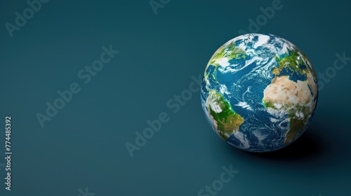 3D Earth Model on Green Background  Climate Graphic Resource