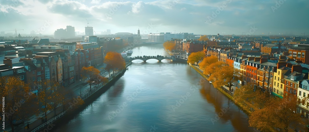 Aerial Perspective of Dublin Captured with DJI Mavic Drone at  Meters Altitude. Concept Drone Photography, Aerial Views, Dublin Cityscape, DJI Mavic, High Altitude Shots