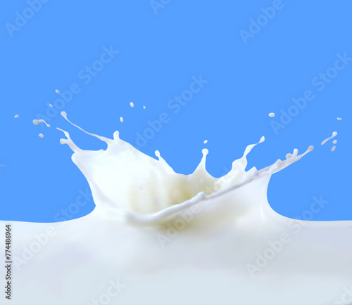Realistic milk splash.3d milk splash