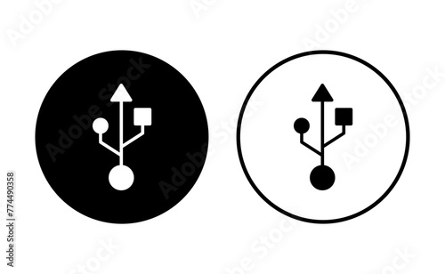 Usb icon set. Flash disk icon vector