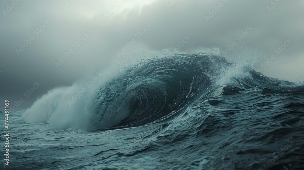 wave in the middle of the sea with stormy winds on a cloudy day in high resolution and high quality. sea concept wave in the middle of the sea with stormy winds on a cloudy day in high resolution and high quality. sea concept