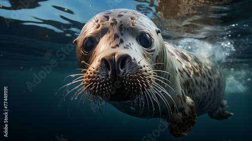 sea lion swimming © qaiser