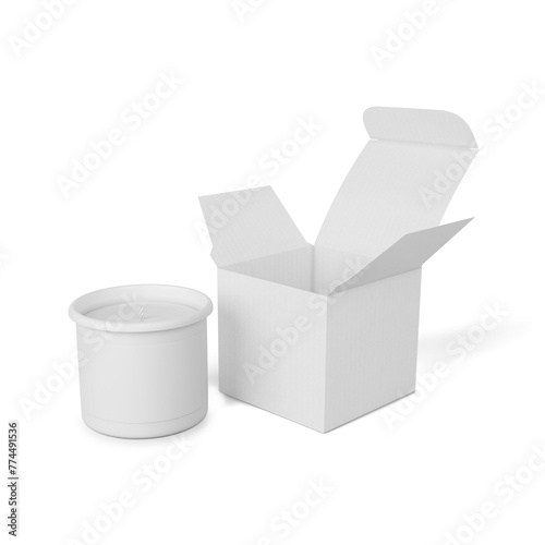 Candle on white background