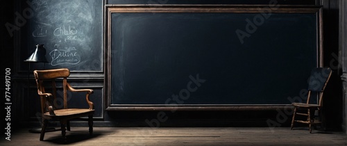 blackboard chalkboard background / classroom learning material / back to school handwriting photo