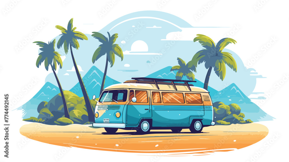 Travel design. Vacation concept. Colorful illustrat